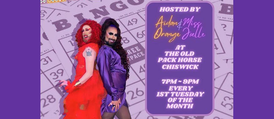 Chiswick Drag Bingo Old Pack Horse Sold Out Drag Queen Aiden Orange Miss Joelle
