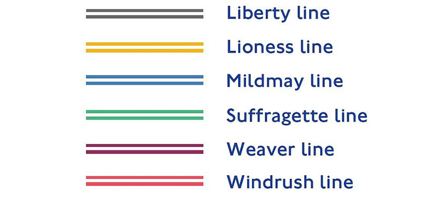 TfL rebrands London Overground lines, including Mildmay, Lioness, Windrush, Weaver, Suffragette, and Liberty, for clarity.