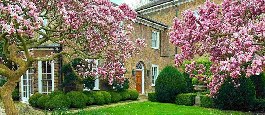 Former residence of Freddie Mercury, Garden Lodge offers opulence and history with eight bedrooms and stunning Japanese-inspired garden